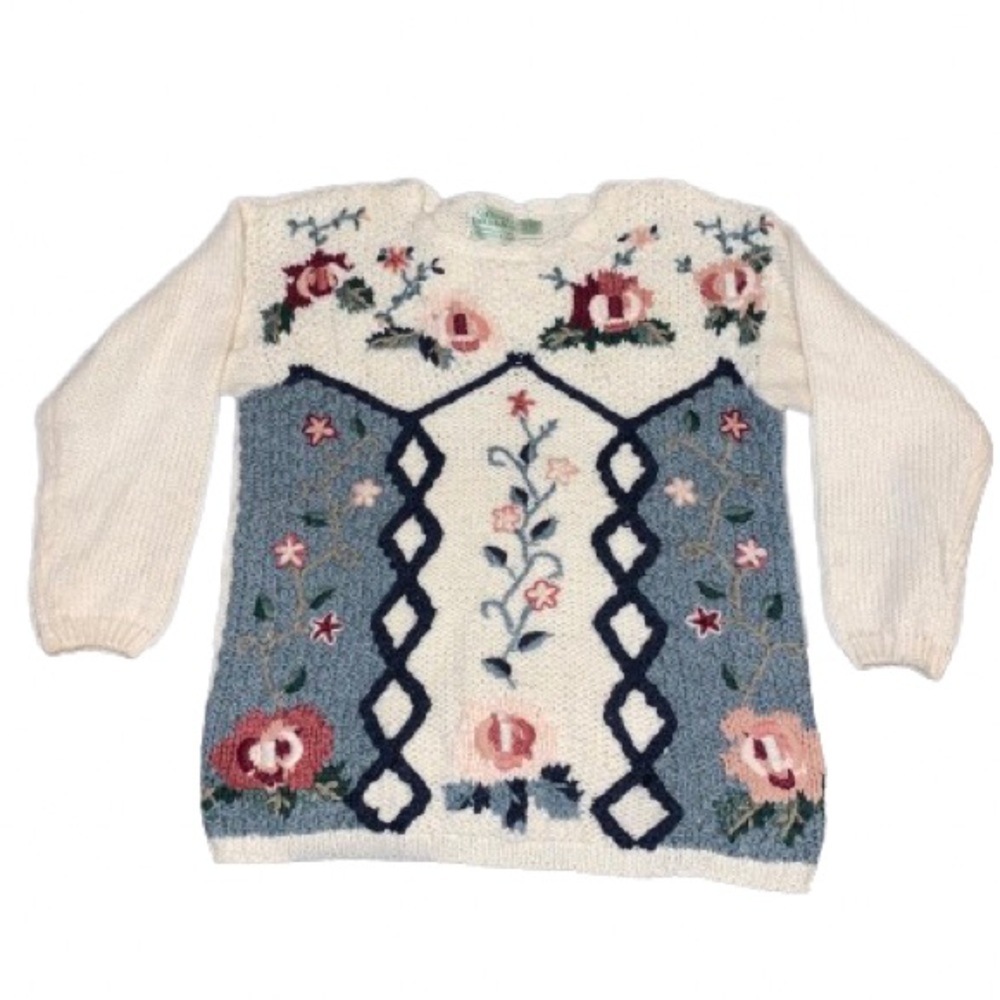 Vintage Colleen's Collectables Knitted By Hand Medium Cottage Grandma Core Y2K